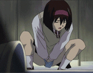 oni tensei, animated, animated gif, lowres, fingering, masturbation, panties, school uniform, serafuku, underwear, what