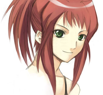 midori, sugiura midori, my-hime, my-otome, lowres, 00s, green eyes, ponytail, red hair, solo