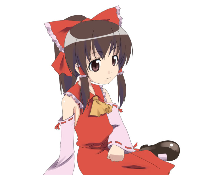 kusaba, kusaba (kusabashiki), hakurei reimu, touhou, 1girl, female focus, sitting, solo