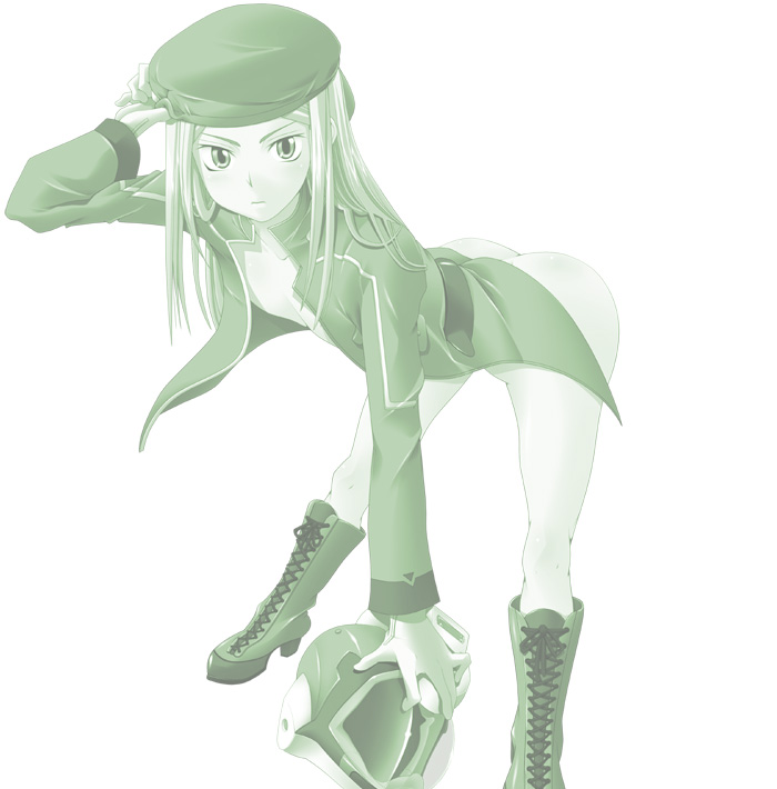 soma peries, gundam, gundam 00, 00s, 1girl, ass, bent over, boots, bottomless, breasts, female focus, flat chest, green theme, hat, helmet, long hair, military, military uniform, monochrome, no bra, open clothes, open shirt, shirt, simple background, solo