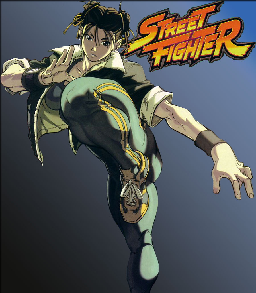 chun-li, capcom, street fighter, 1girl, brown hair, double bun, female focus, hair bun, jacket, knees, legs, leotard, muscular, muscular female, solo, thick thighs, thighs