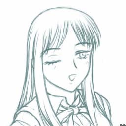 k.x., kurusugawa ayaka, to heart, to heart (series), lowres, tagme, 1girl, female focus, monochrome, school uniform, serafuku, solo
