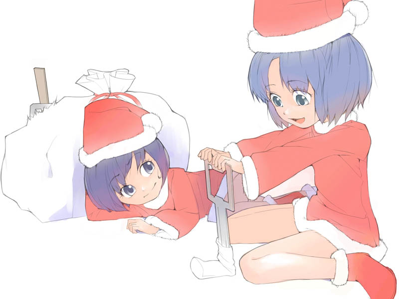 akinbo (hyouka fuyou), original, christmas, hat, santa costume, santa hat