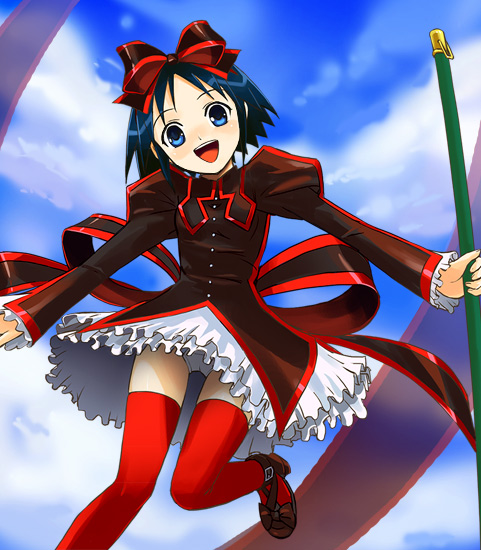 haruyama kazunori, kurotori chiyoko, kuromajo-san ga tooru!!, 1girl, female focus, panties, solo, thighhighs, underwear, zettai ryouiki