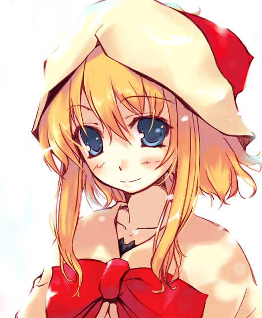 tamaki fuyu, original, tagme, blonde hair, blue eyes, ribbon, smile, solo