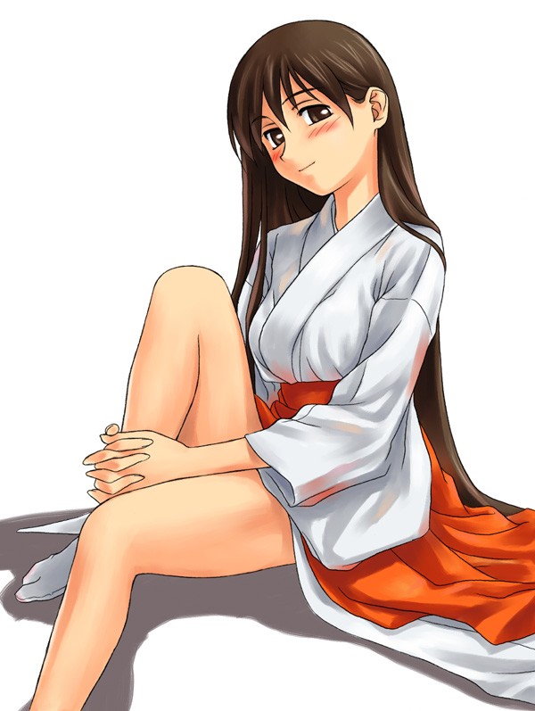 tanaka shoutarou, 1girl, brown eyes, brown hair, female focus, hakama, hakama skirt, japanese clothes, miko, red hakama, skirt, solo