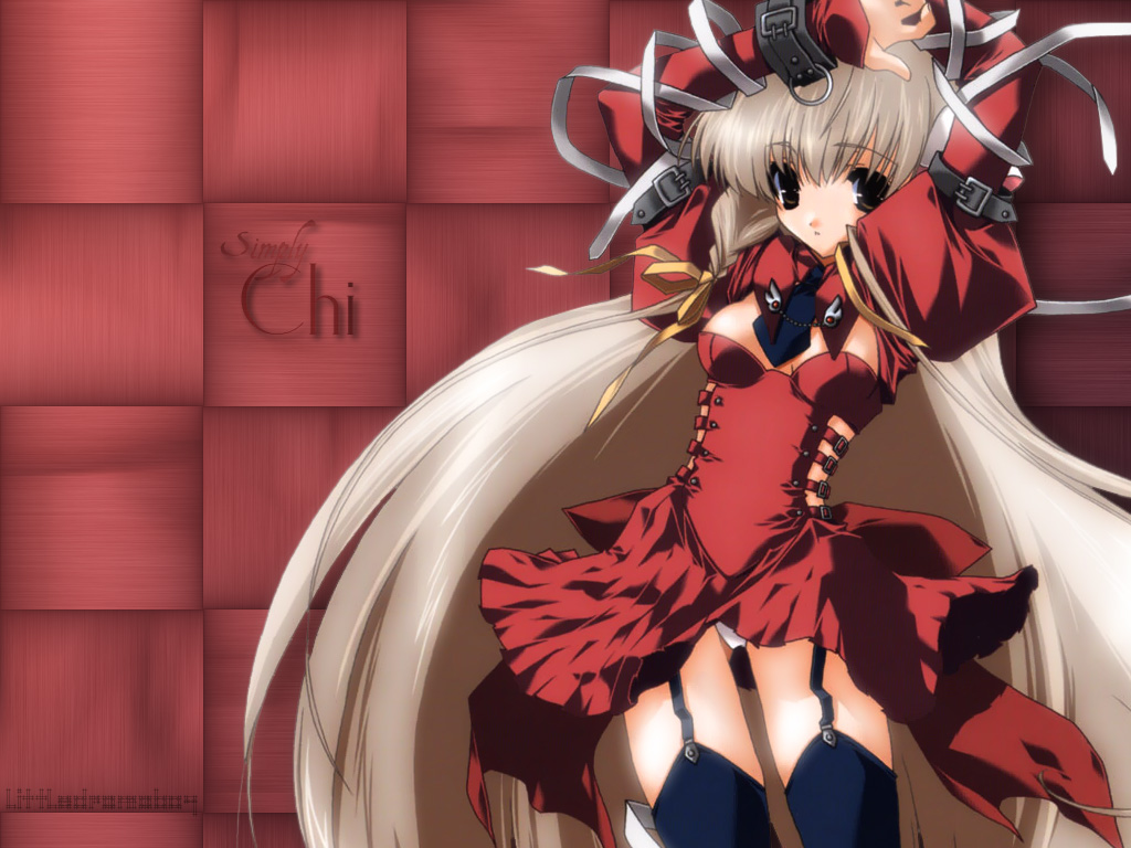 kisaragi mizu, chii, chobits, 00s, 1girl, blonde hair, brown eyes, female focus, long hair, panties, solo, thighhighs, underwear