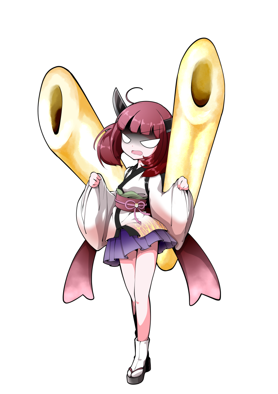 dairi, touhoku kiritan, utau, voiceroid, commentary request, highres, large variant set, variant set, 1girl, ahoge, blue skirt, blunt bangs, bob cut, brown hair, full body, headgear, japanese clothes, kimono, kiritanpo (food), long sleeves, obi, pleated skirt, sandals, sash, shaded face, short hair, short kimono, short yukata, skirt, solo, standing, tabi, tachi-e, transparent background, wide sleeves, yukata, zouri