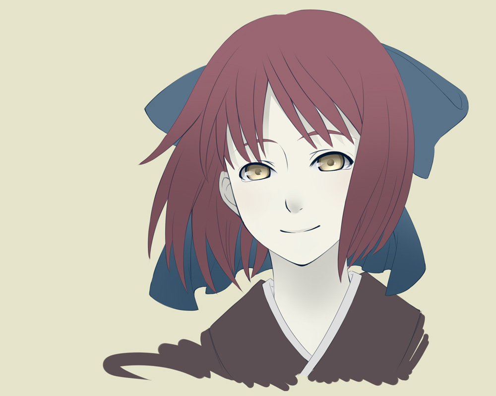 uto, kohaku (tsukihime), tsukihime, 00s, red hair, short hair, solo, tears, yellow eyes