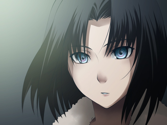 uto, ryougi shiki, kara no kyoukai, tagme, black hair, blue eyes, short hair, solo