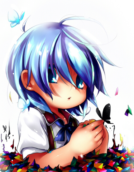 kumuiutabito, original, bad id, bad pixiv id, making-of available, tagme, blue eyes, blue hair, solo