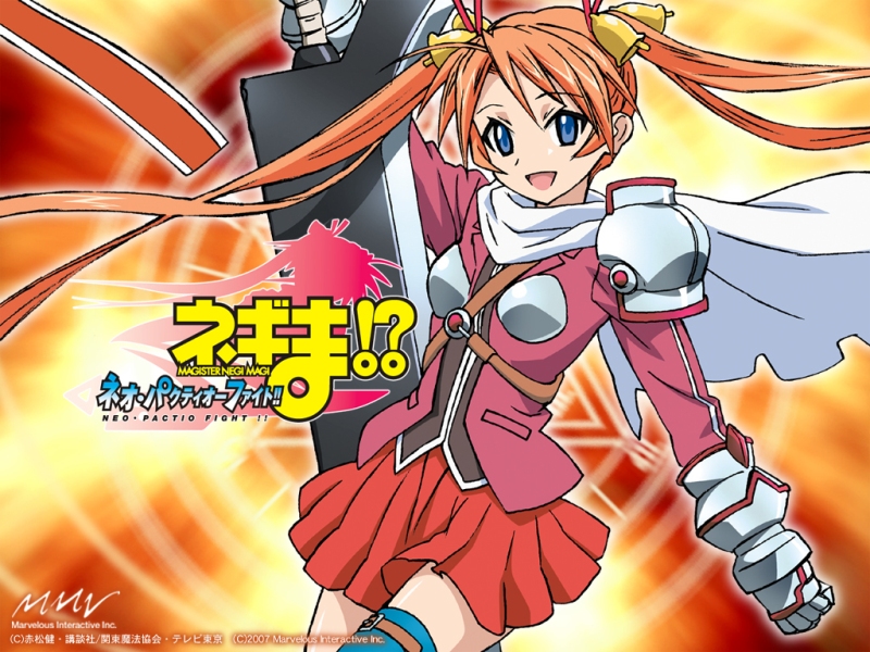 kagurazaka asuna, mahou sensei negima!, tagme, 00s, armor, pactio, solo, thighhighs