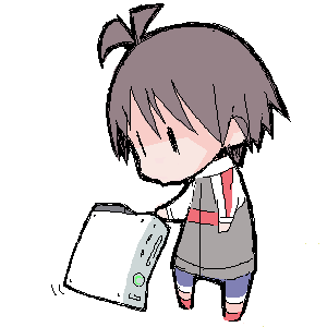 kikuchi makoto, idolmaster, idolmaster (classic), idolmaster 1, lowres, 00s, 1girl, chibi, female focus, game console, oekaki, raglan sleeves, simple background, solo, white background, xbox 360, | |