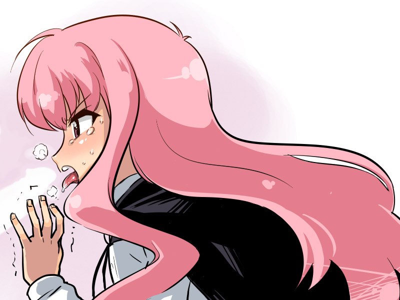 scotch (blaze), louise francoise le blanc de la valliere, zero no tsukaima, 00s, 1boy, 1girl, blank censor, blush, censored, heavy breathing, hetero, loli, long hair, penis, pink hair, solo focus, tears, tongue