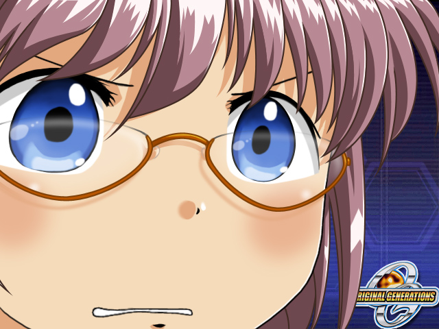 filio presty, banpresto, super robot wars, super robot wars original generation, 1boy, blue eyes, brown hair, glasses, gununu (meme), male focus, meme, red-framed eyewear, solo