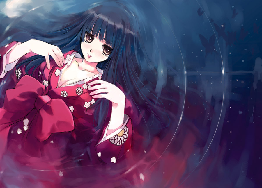 matsumoto noriyuki, tagme, black hair, brown eyes, japanese clothes, kimono, solo
