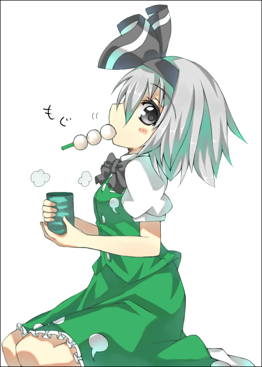 shingetsu takehito, konpaku youmu, touhou, 1girl, female focus, hair ribbon, ribbon, solo, white hair