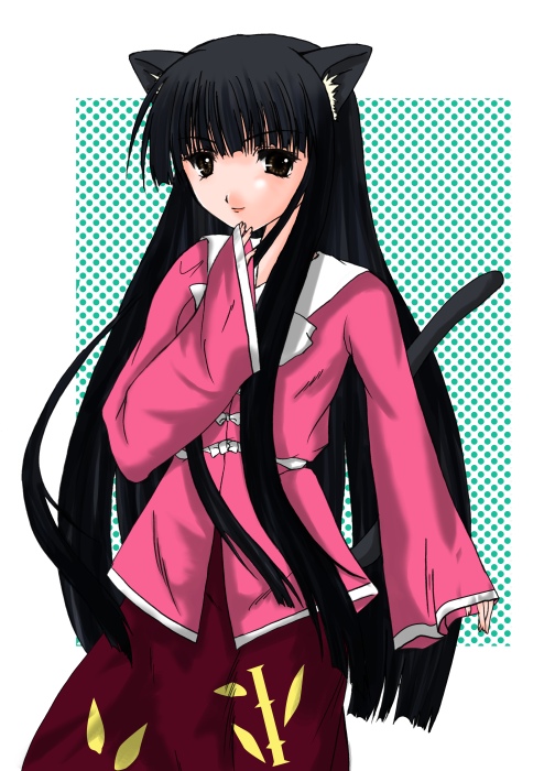 houraisan kaguya, touhou, 1girl, animal ears, cat ears, cat girl, cat tail, female focus, kemonomimi mode, solo, standing, tail, white background