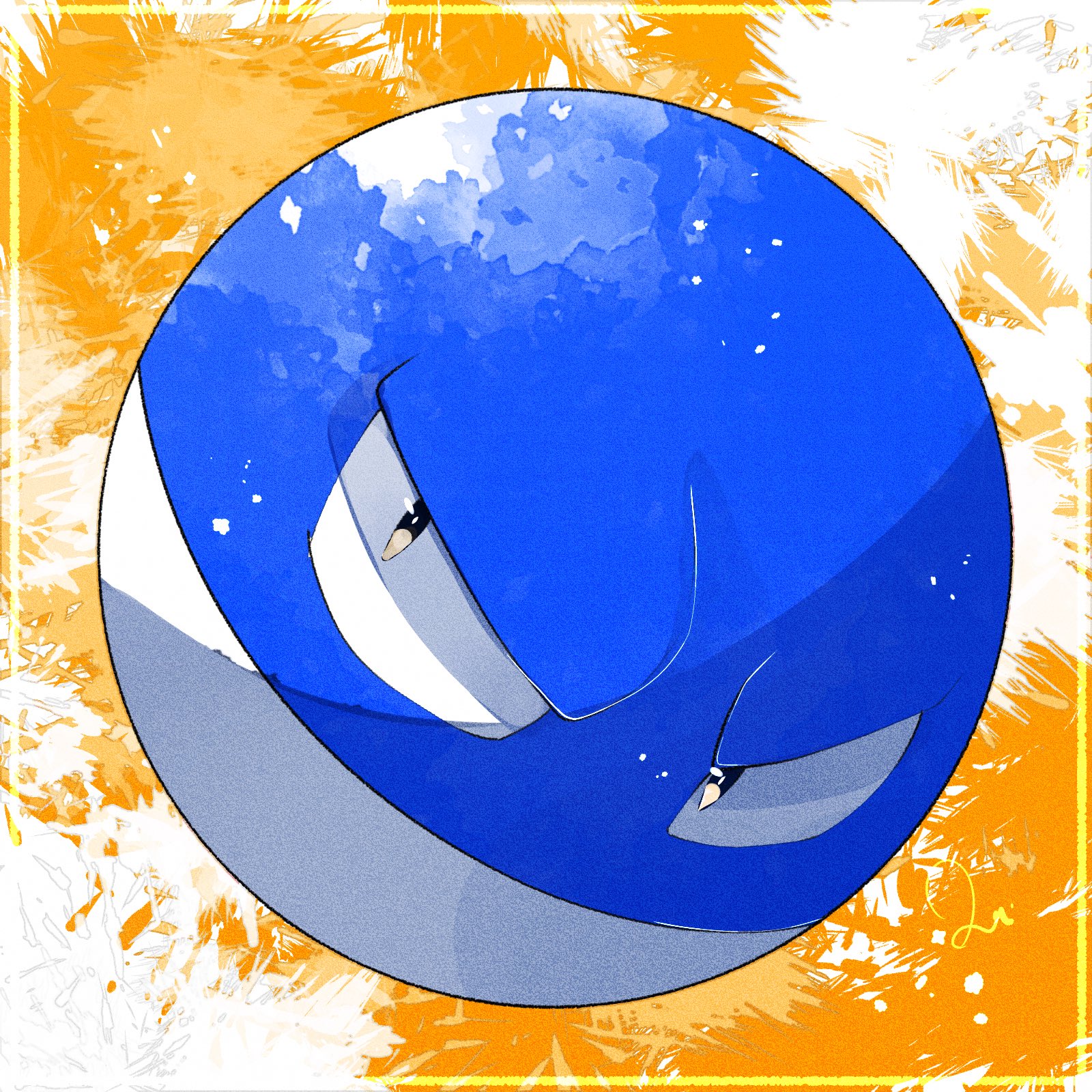loki (regulus 1111), voltorb, nintendo, pokemon, commentary request, highres, alternate color, black eyes, full body, gen 1 pokemon, looking to the side, no humans, no mouth, pokemon (creature), pokemon focus, shiny pokemon, solo, v-shaped eyes