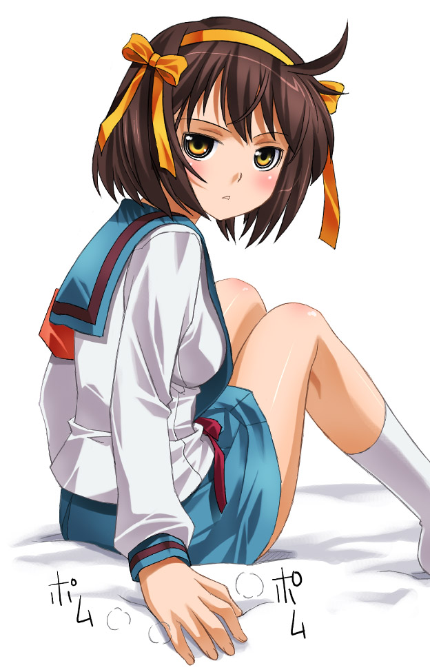 umekichi, suzumiya haruhi, suzumiya haruhi no yuuutsu, 00s, armband, school uniform, serafuku, solo