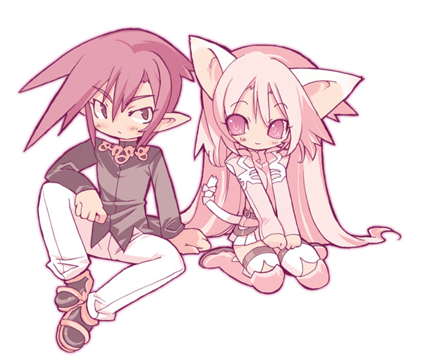 blade (galaxist), original, bad id, bad pixiv id, 1boy, 1girl, animal ears, cat ears, couple, hetero, thighhighs