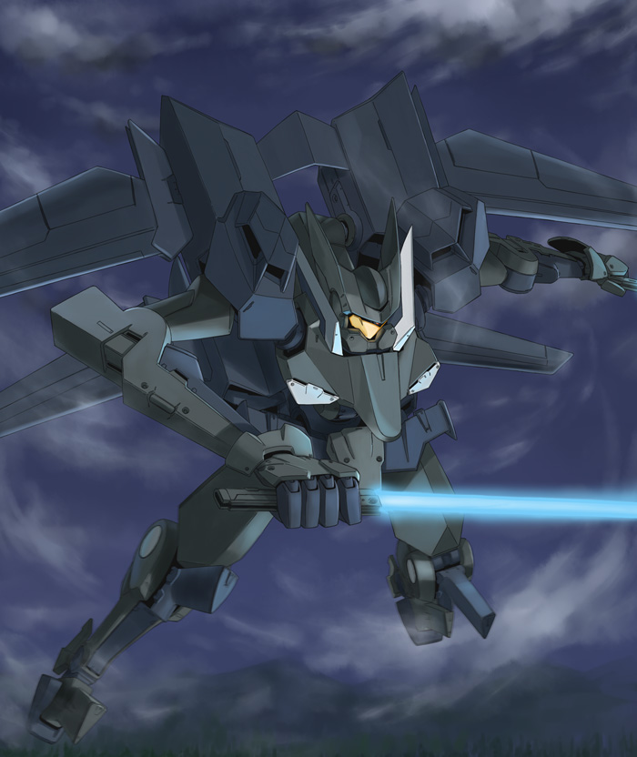 tomo (machinemess), flag custom, gundam, gundam 00, bad id, bad pixiv id, 00s, energy sword, mecha, robot, sword, weapon
