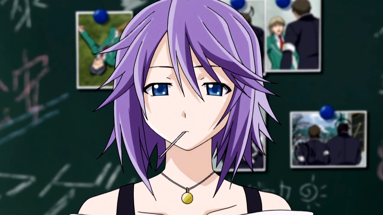 shirayuki mizore, rosario+vampire, screencap, tagme, 00s, purple hair, short hair