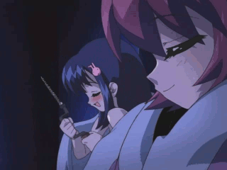 watanabe poemi, puni puni poemy, screencap, animated, animated gif, lowres, 00s, 2girls, closed eyes, drill, multiple girls, qvga