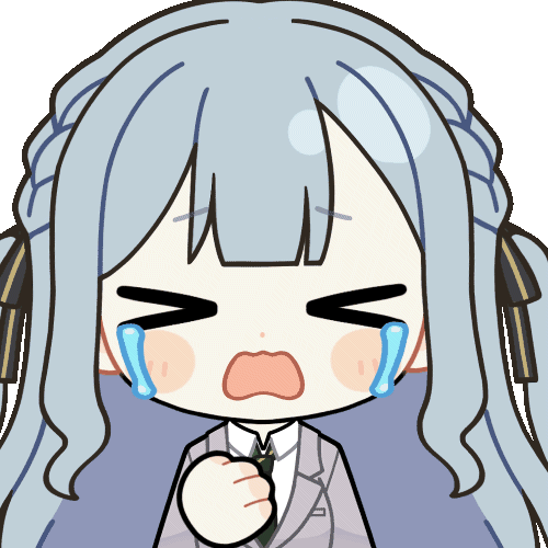 chunye haruya, togawa sakiko, bang dream!, bang dream! it's mygo!!!!!, animated, animated gif, lowres, > <, 1girl, black ribbon, blue hair, blunt bangs, blush stickers, chibi, chibi only, closed eyes, collared shirt, crying, dot nose, facing viewer, green necktie, grey jacket, hair ribbon, haneoka school uniform, jacket, long hair, long sleeves, necktie, open mouth, ribbon, school uniform, shirt, sidelocks, simple background, solo, streaming tears, tears, transparent background, two side up, upper body, white shirt