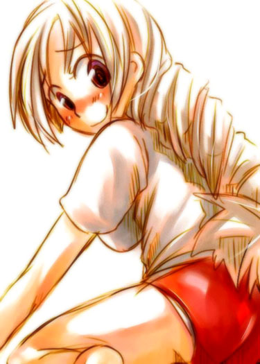 yagokoro eirin, touhou, 1girl, alternate costume, blush, breasts, buruma, female focus, gym uniform, panties, solo, underwear, white background