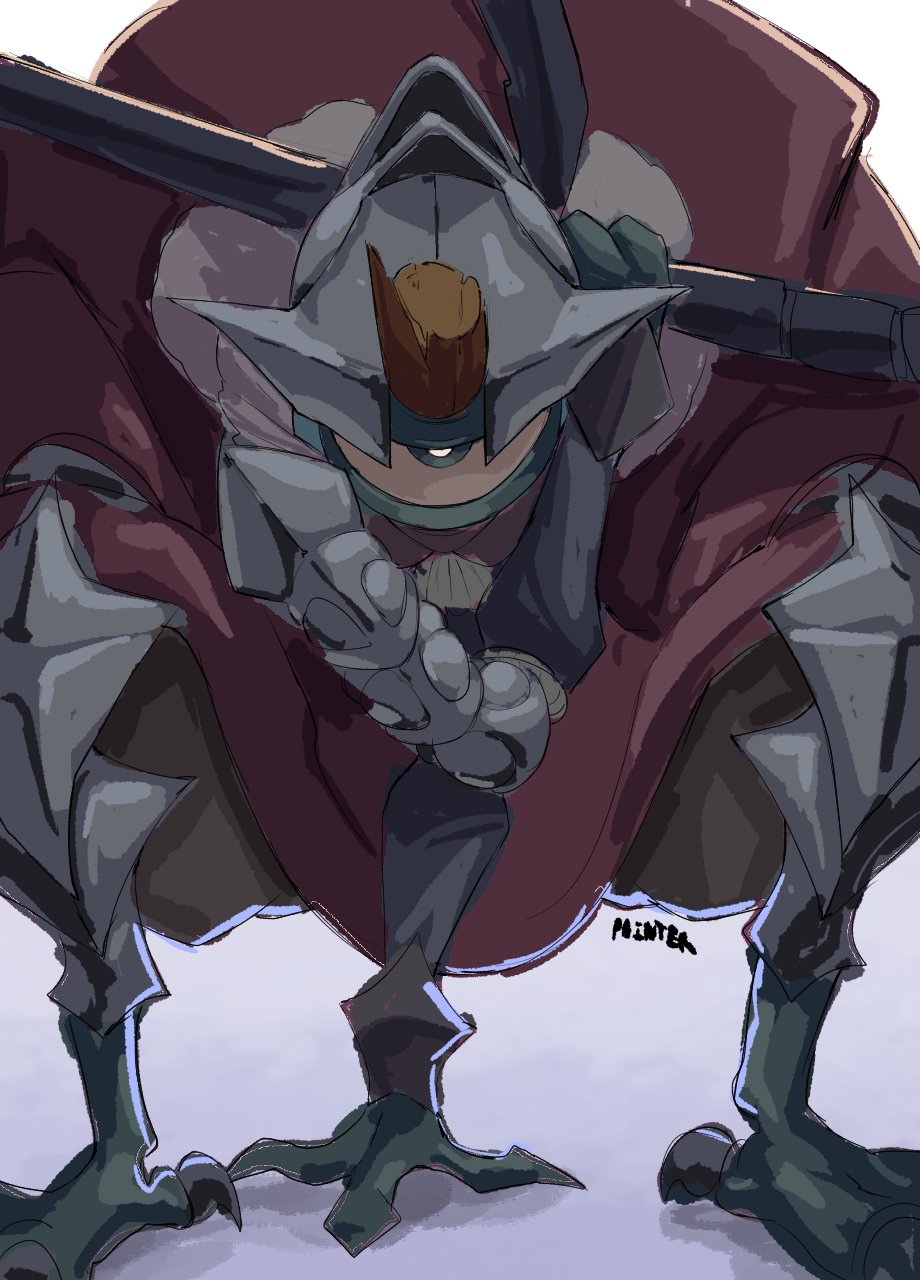 demons roots, highres, tagme, armor, broken horn, cyclops, demon, horns, mebius (demonsroots), one-eyed, painteru