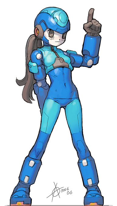 niklas jansson, mega man (character), mega man (classic), mega man (series), genderswap, spandex