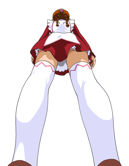 calpara, calpara shed, arika yumemiya, my-otome, 00s, 1girl, female focus, from behind, from below, garderobe uniform, solo, thighhighs, upskirt, white thighhighs