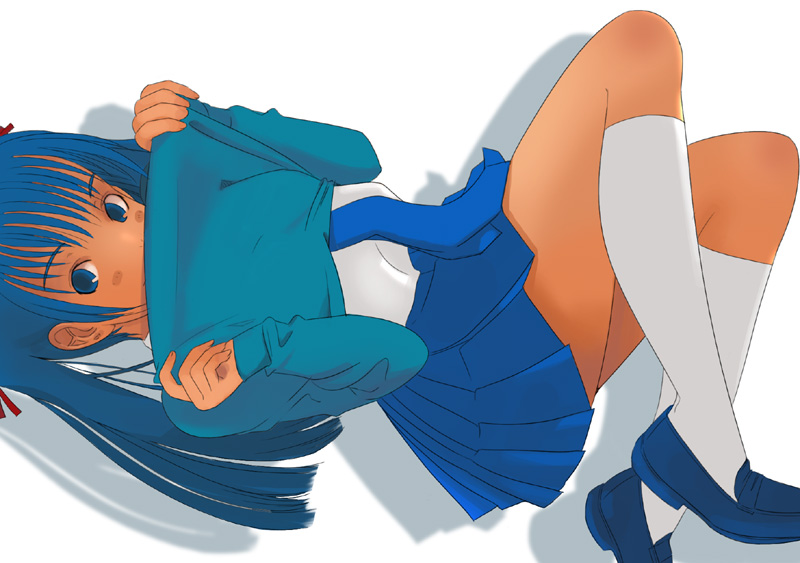 kiriman (souldeep), original, kneehighs, school uniform, serafuku, skirt, socks, solo