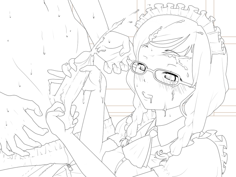 itou life, 1girl, caressing testicles, collared shirt, cum, cum on body, cum on eyewear, erection, facial, glasses, greyscale, handjob, monochrome, penis, shirt, solo focus, squeezing testicles, testicles, uncensored