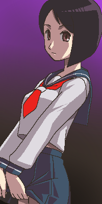 awa, arai chie, sayonara zetsubou sensei, lowres, 00s, 1girl, bob cut, female focus, jaggy lines, oekaki, solo