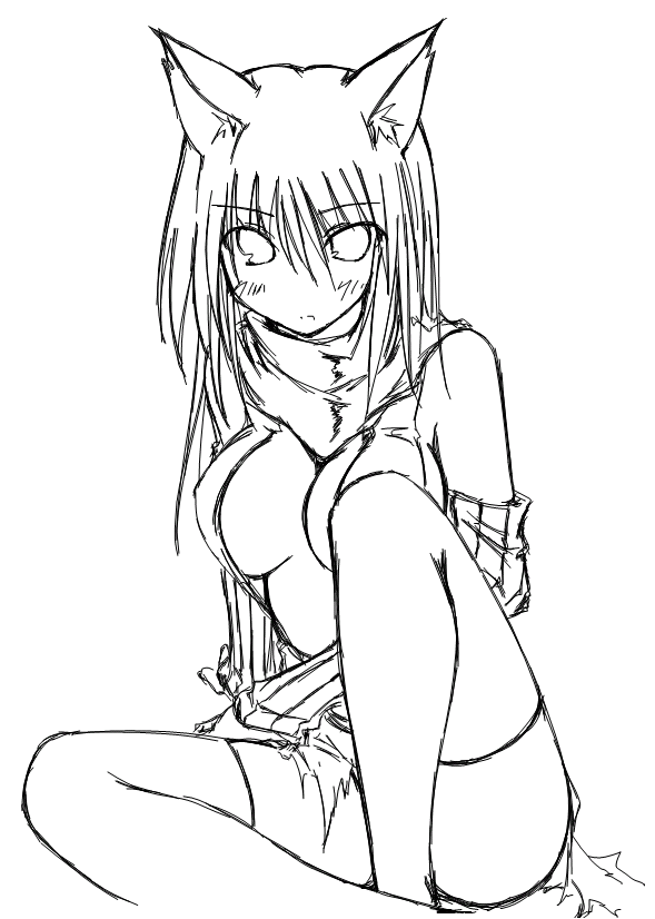 kaminagi (kaminagi-tei), assassin cross (ragnarok online), ragnarok online, 1girl, female focus, greyscale, monochrome, sketch, solo, thighhighs