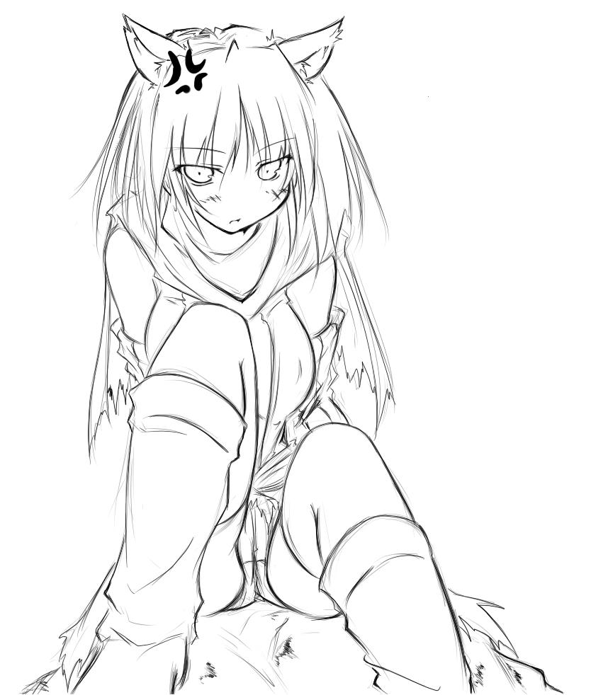 kaminagi (kaminagi-tei), assassin cross (ragnarok online), ragnarok online, 1girl, female focus, greyscale, monochrome, sketch, solo