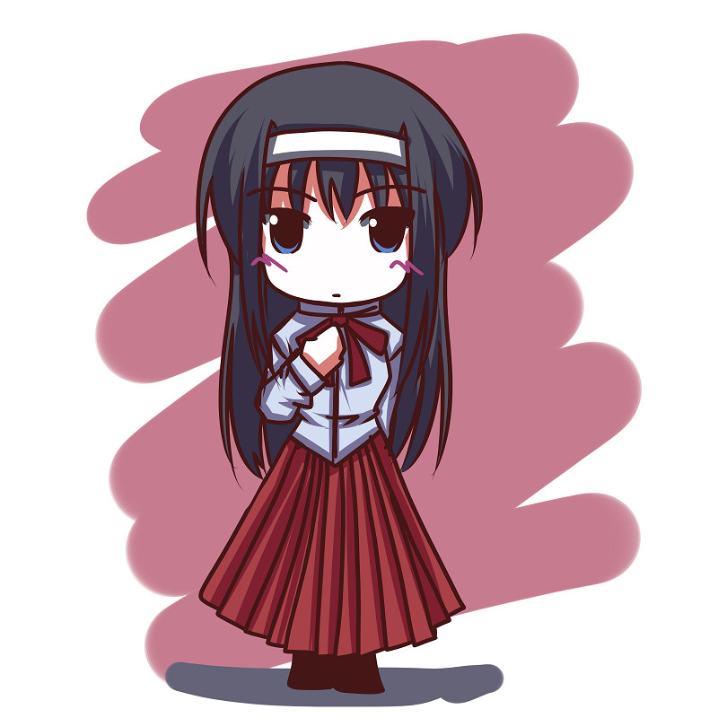 fictional sister, tohno akiha, tsukihime, 00s, 1girl, black hair, blue eyes, bow, female focus, hairband, long hair, long skirt, skirt, solo