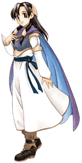 noah, gust, kuroi hitomi no noir, kuroi hitomi no noir: cielgris fantasm, noir (anime), official art, 00s, 1girl, belt, black hair, boots, cape, cielgris fantasm, dress, female focus, full body, long hair, purple eyes, simple background, smile, solo, transparent background