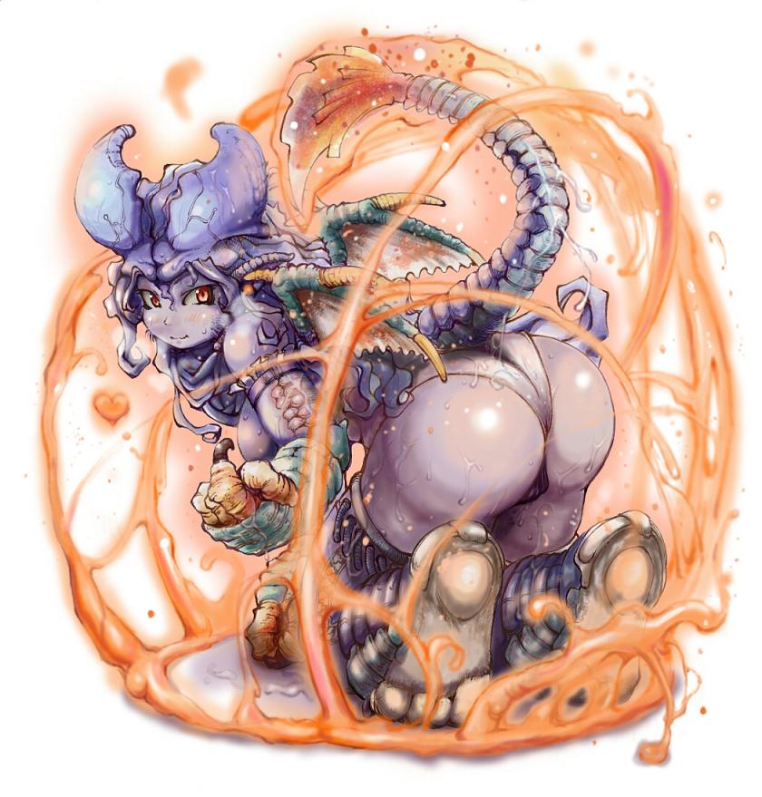 ibukichi, lunastra, capcom, monster hunter (series), 1girl, ass, female focus, monster girl, panties, personification, solo, tail, underwear