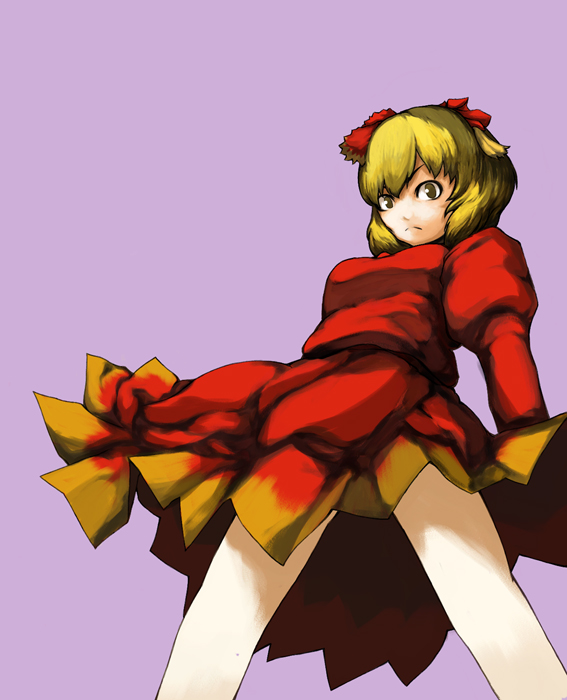 laboto, aki shizuha, touhou, 1girl, blonde hair, female focus, simple background, solo