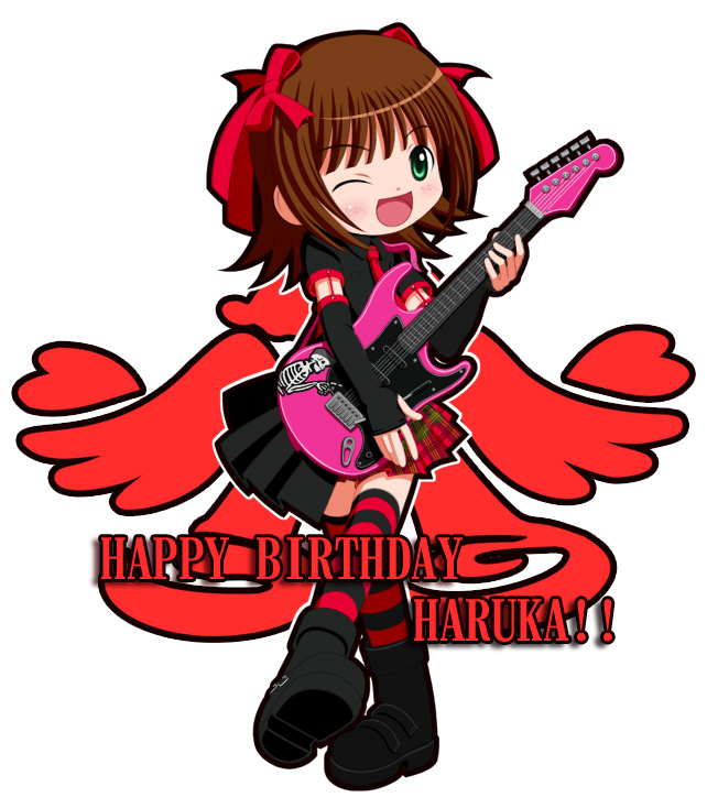 nekopuchi, amami haruka, dark haruka, idolmaster, idolmaster (classic), 00s, guitar, instrument, punkish gothic