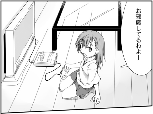 mizoguchi keiji, misaka mikoto, original, super famicom, toaru majutsu no index, translated, 00s, 1girl, 2008, female focus, game console, greyscale, monochrome, playing games, solo, super nintendo, tokiwadai school uniform, video game