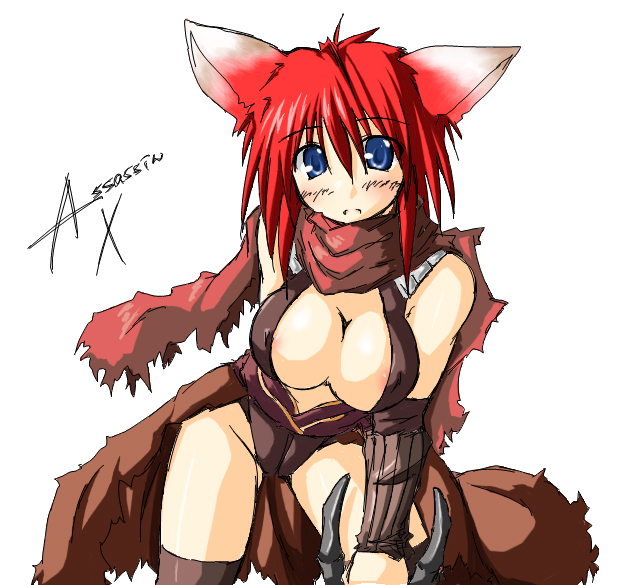 kaminagi (kaminagi-tei), assassin cross (ragnarok online), ragnarok online, animal ears, dagger, jamadhar, knife, solo, thighhighs, weapon