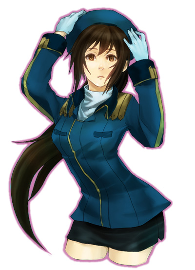 base, homutatu, kyon, kyonko, suzumiya haruhi no yuuutsu, the day of sagittarius, bad id, bad pixiv id, gender request, 00s, 1girl, cowboy shot, cropped legs, female focus, genderswap, military, military uniform, miniskirt, ponytail, skirt, solo