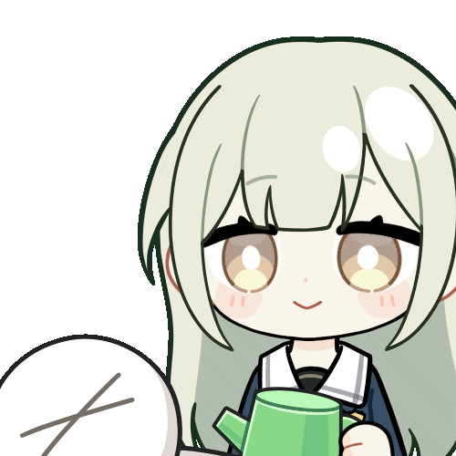 chunye haruya, wakaba mutsumi, bang dream!, bang dream! it's mygo!!!!!, animated, animated gif, lowres, > <, 1girl, 1other, ^ ^, blunt bangs, blush stickers, chibi, chibi only, closed eyes, closed mouth, dot nose, green hair, holding, holding watering can, long hair, school uniform, sidelocks, simple background, smile, transparent background, tsukinomori school uniform, upper body, watering, watering can, yellow eyes