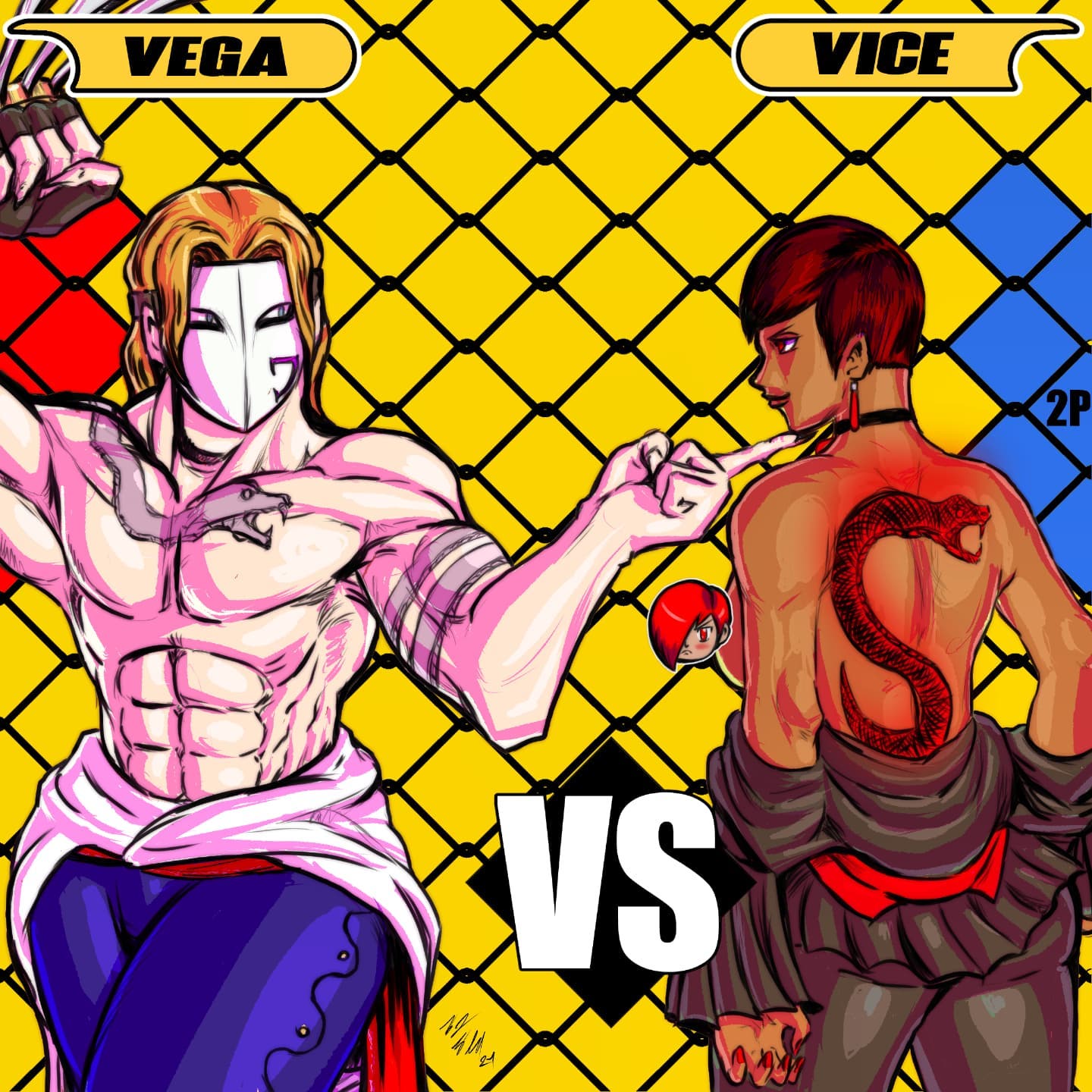 vega (street fighter), vice (kof), street fighter, the king of fighters, 1girl, ass, breasts, breasts out, brown hair, curvy, dark-skinned female, dark skin, formal clothes, from behind, huge ass, huge breasts, large breasts, long hair, long sleeves, muscular, open clothes, pants, red eyes, red hair, short hair, skirt, standing, suit, tan, taurence bell, thick thighs, thighs, undressing, wide hips