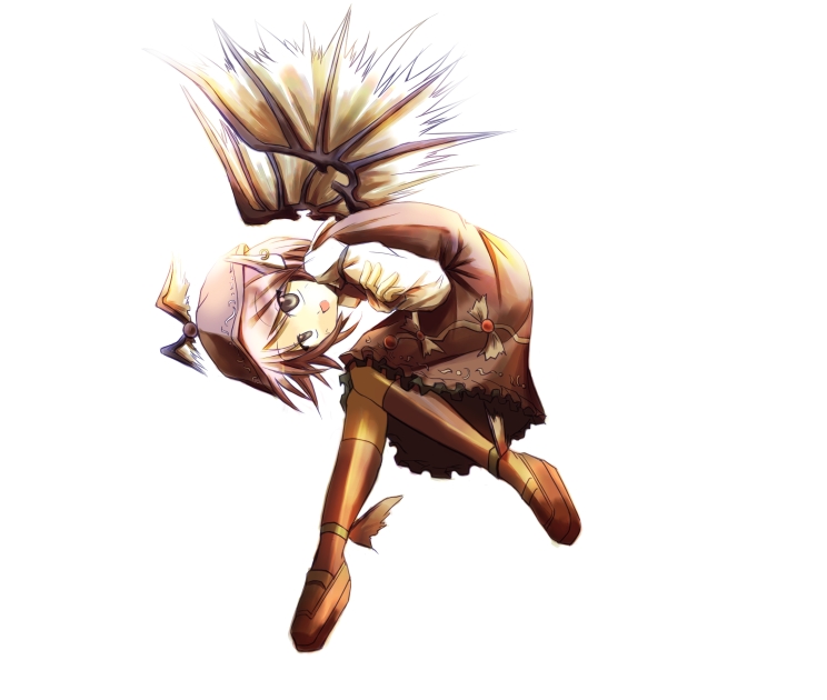 mystia lorelei, touhou, 1girl, boots, brown boots, brown dress, dress, female focus, fetal position, full body, knee boots, long sleeves, looking at viewer, simple background, solo, white background, wings