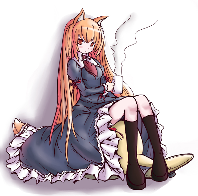 shio poteto, original, animal ears, fox ears, gothic lolita, kneehighs, lolita fashion, socks